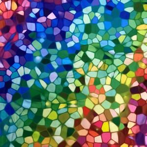 Rainbow Stained Glass Print Soft DBT Sewing Fabric 1 Yard Double Brushed Poly